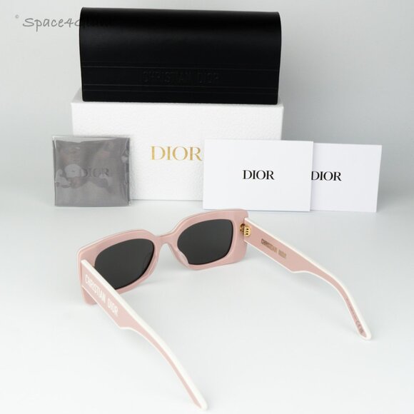 Dior Women Sunglasses Pink White Rectangle DIORPACIFIC S1U 40A0 NEW AUTHENTIC